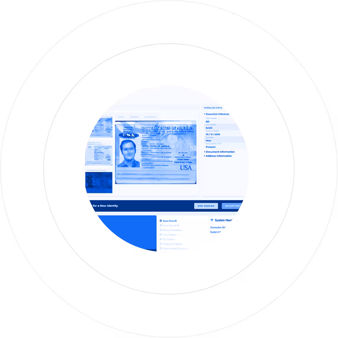 Facial recognition technology visualization